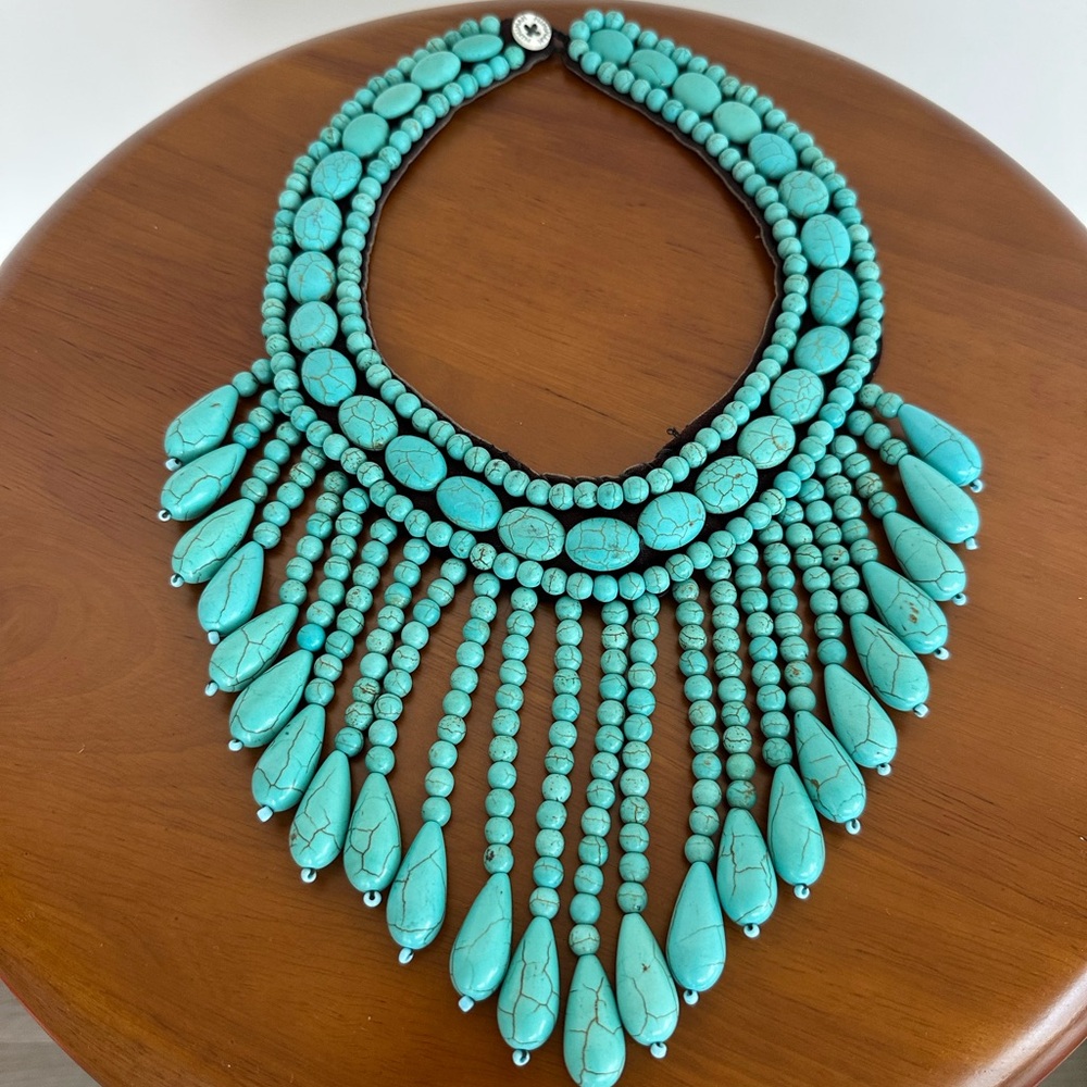 Turquoise Beaded Statement Necklace